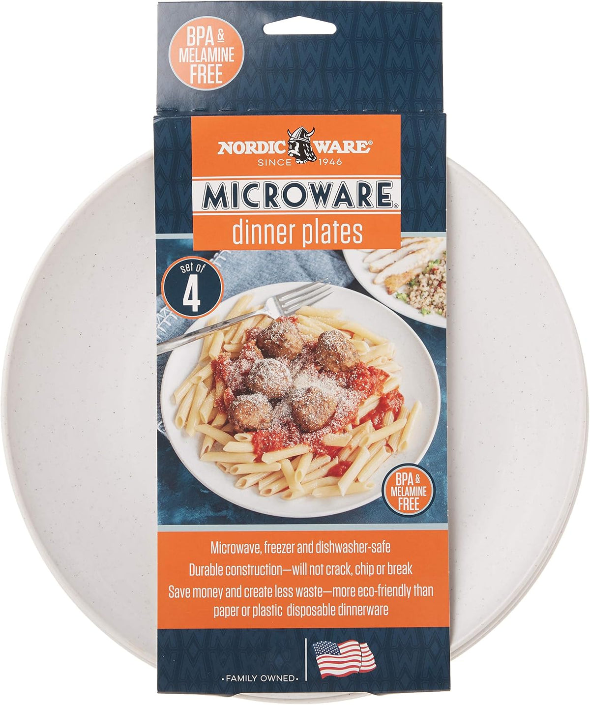 Nordic Ware Polypropylene Plates Microwave Serveware, 10", White