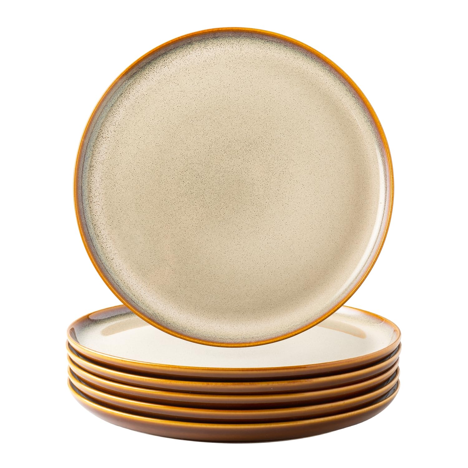 LERATIO Ceramic Dinner Plates Set of 4,10.5 Inch Reactive Glaze Plate Sets | Porcelain Modern Shape Dinnerware Dishes Set for Kitchen,Microwave&Dishwasher&Oven Safe,Scratch Resistant-Blue