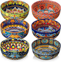 vancasso Cereal Bowls Set of 6, 28oz Porcelain Soup Bowls, Colorful | Bowls for Eating, Bohemian Ceramic Bowls for Salad, Fruit, Pasta, Microwave & Dishwasher Safe Bowls Set, Stackable Design