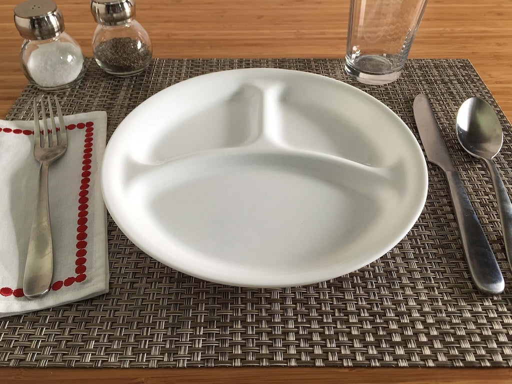 Corelle Winter Frost White 26cm Divided Dinner Plate, Pack of 6