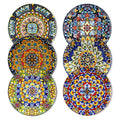 vancasso Ceramic Dinner Plates Set of 6, 10.5 Inch, Microwave Safe | Salad Plates Set, Colorful Bohemian Style Dishes for Kitchen