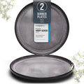 Stoneware dinner plates set 2 pcs – Light beige & blue stylish plates – Dishwasher, microwave and scratch resistant – Small salad & cake plates – Dinner service Pure Living