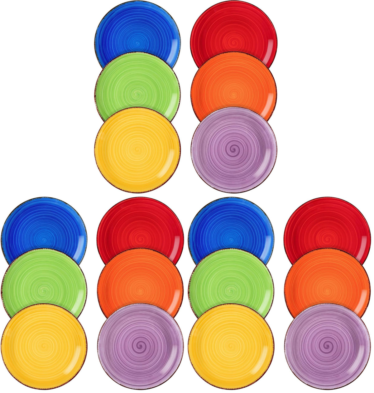 vancasso Bonita Blue Salad Plate Set of 6, 7.5 Inch Ceramic Dinner Plate, Dishwasher and Microwave Safe