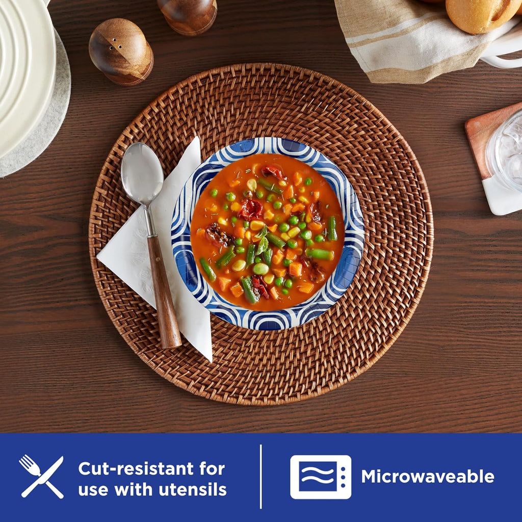Dixie Ultra, Large Paper Bowls, 20 Oz, 150 Count (6 packs of 25 bowls), Microwave Safe, Compostable, Disposable Bowls Great For Breakfast, Lunch, And Dinner Meals