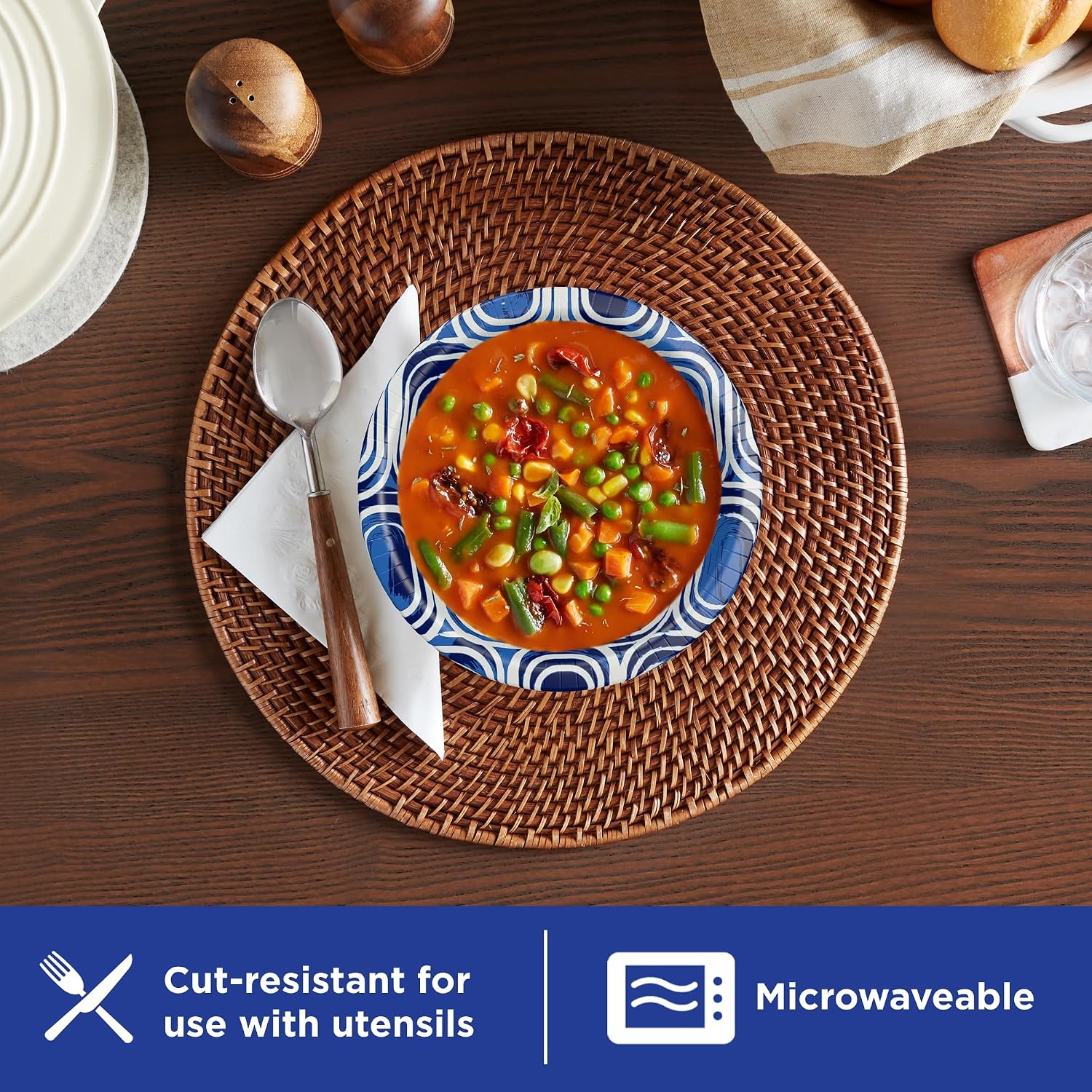 Dixie Ultra, Large Paper Bowls, 20 Oz, 56 Count, Microwave Safe, Compostable, Disposable Bowls Great For Breakfast, Lunch, And Dinner Meals
